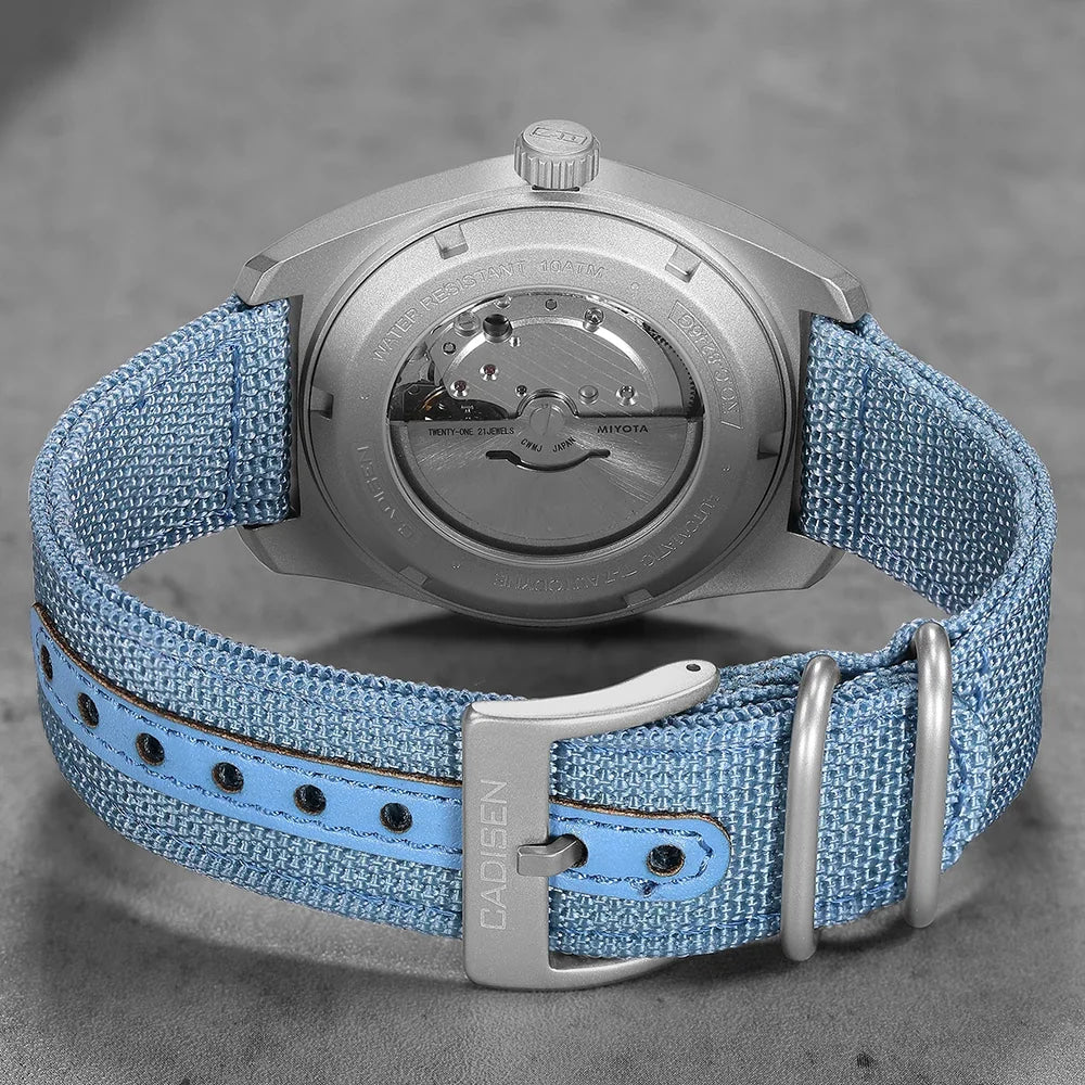 CADISEN TI-7 Autodyne 2026 NEW Titanium Automatic Mechanical Watch Man Canvas Wristwatch MIYOTA 8215 Luminous Waterproof Watches