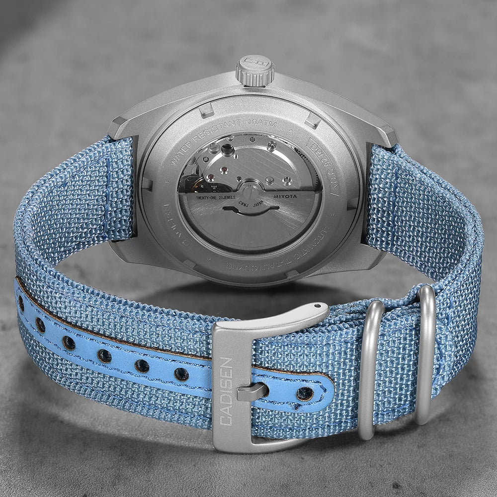 CADISEN TI-7 Autodyne 2026 NEW Titanium Automatic Mechanical Watch Man Canvas Wristwatch MIYOTA 8215 Luminous Waterproof Watches