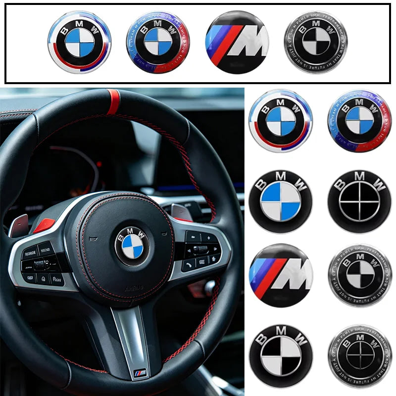 45mm Car Steering Wheel Emblem Sticker Accessories For BMW E36 E39 E46 E53 E60 E90 E83 F10 F20 F21 F30 F35 M3 M5 X1 X3 X4 X5 X6