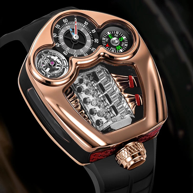 Reloj completamente automático de la mejor marca Pindu, motor de movimiento, diseño personalizado, interesante reloj clásico de moda