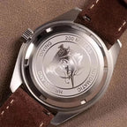 Hruodland F025 Retro Sport Men Watch HZ2565 Automatic Mechanical Stainless Steel Leather Strap Diving  reloj hombre watch for me