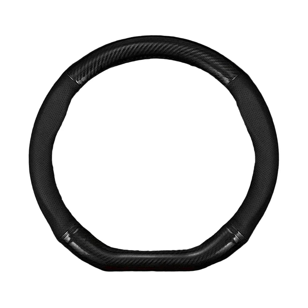 Universal Car Steering Wheel Cover Carbon Fiber Leather Three-dimensional Anti Slip, Timple And Fashionable Car Accessories