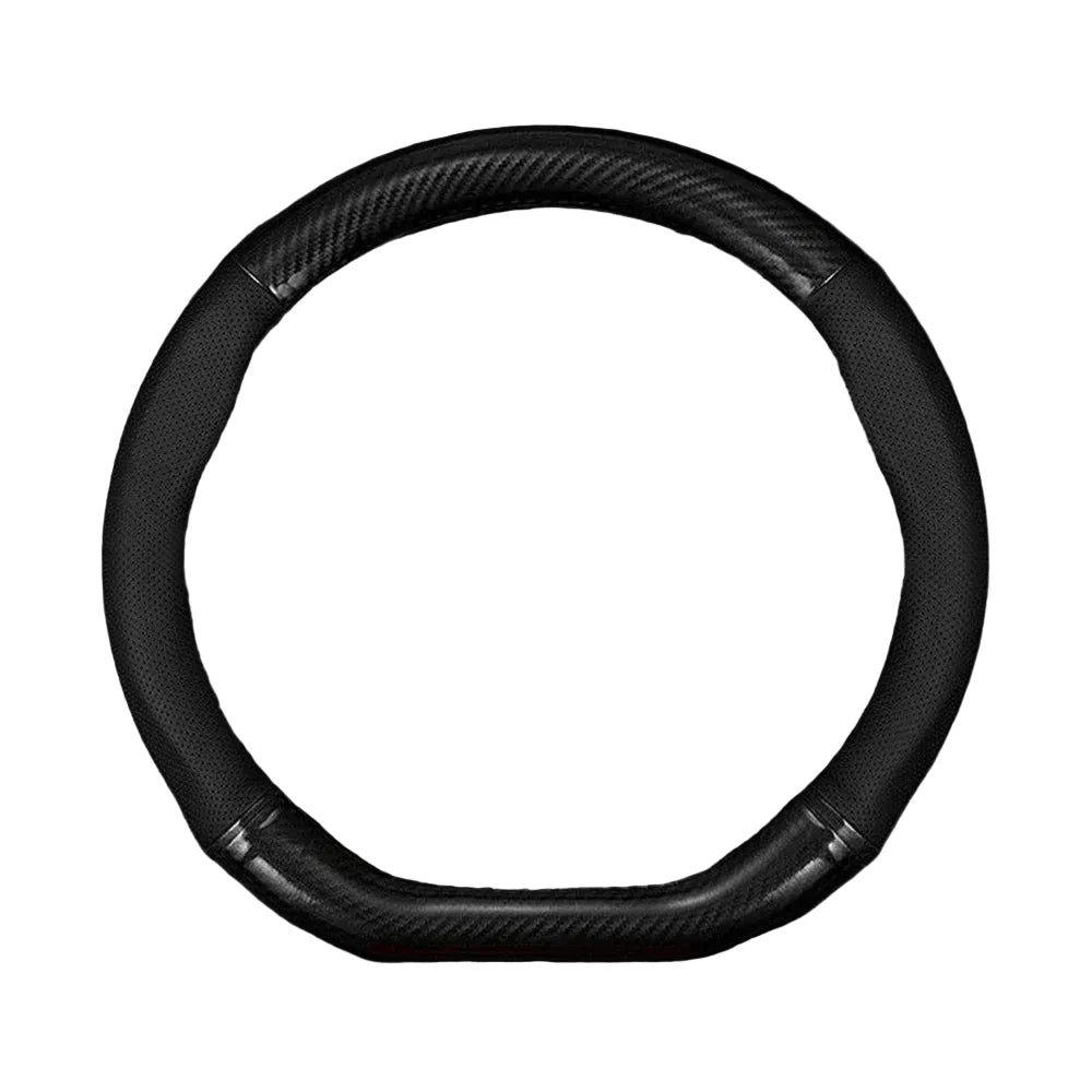 Universal Car Steering Wheel Cover Carbon Fiber Leather Three-dimensional Anti Slip, Timple And Fashionable Car Accessories
