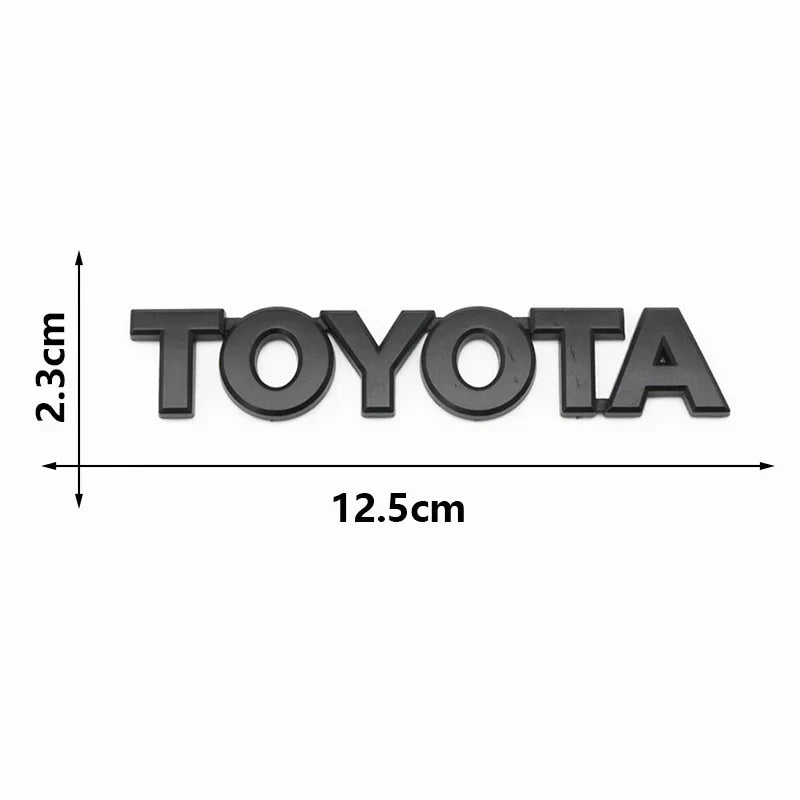 3D ABS Glossy Black Silver Letters Trunk Emblem Stickers Car Accessories Modified For Toyota camry chr corolla rav4 Car Sticker
