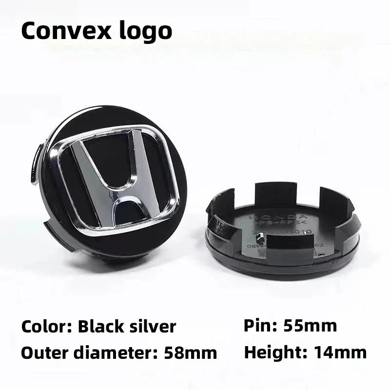 4Pcs 58mm Anti Dust Car Wheel Hub Center Caps for Honda Civic CRV Accord Fit Jazz HRV Vezel City Odyssey Stepwg Rim Badge Covers