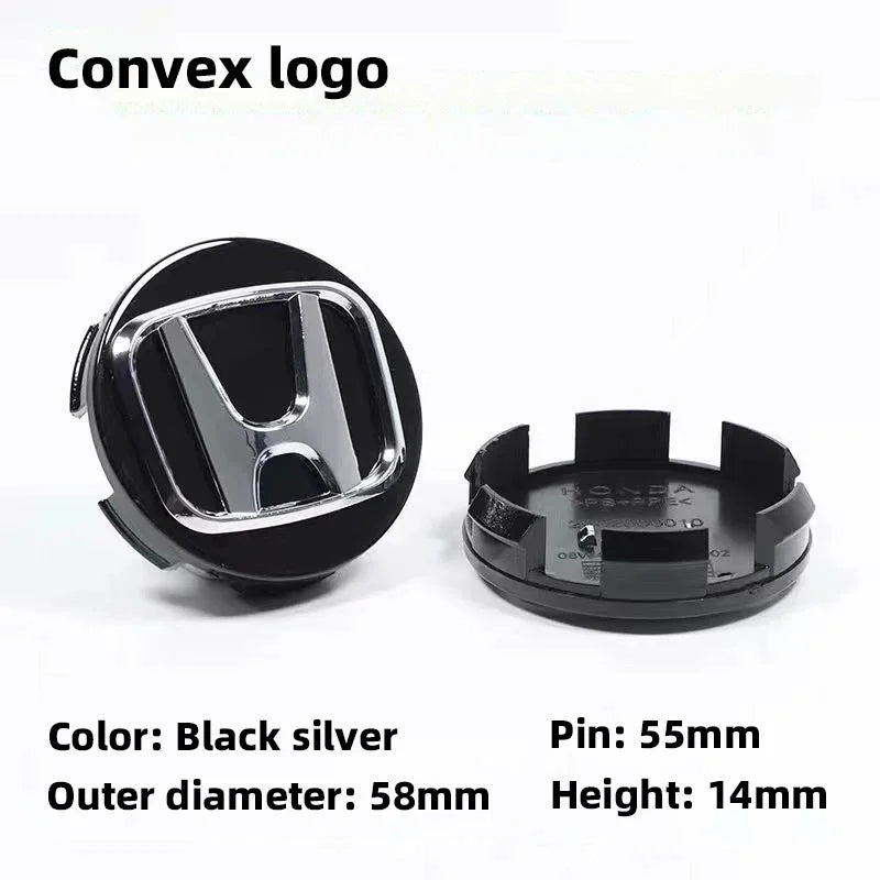 4Pcs 58mm Anti Dust Car Wheel Hub Center Caps for Honda Civic CRV Accord Fit Jazz HRV Vezel City Odyssey Stepwg Rim Badge Covers