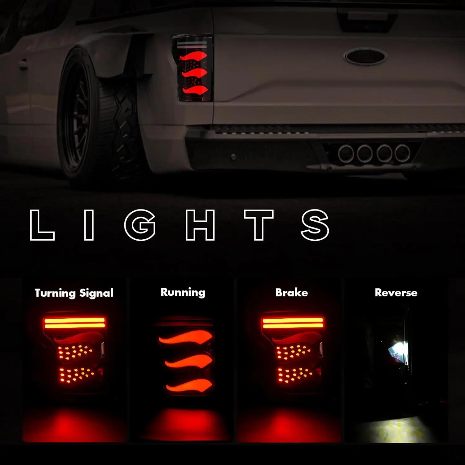 Sequential LED Tail Lights for Ford F150 2015-2020 Dynamic Turn Signal Brake Reverse Light Starting Animated Rear Light Assembly