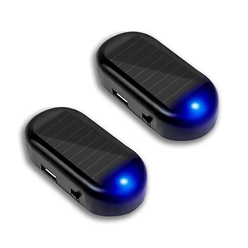 SEAMETAL 1/2 Uds. Luz de alarma simulada alimentada por energía Solar, luz de seguridad falsa inalámbrica para coche, lámpara de advertencia, LED antirrobo intermitente