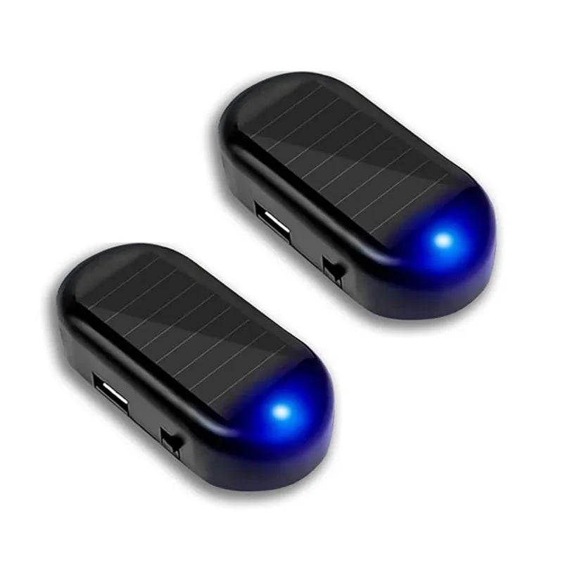 SEAMETAL 1/2 Uds. Luz de alarma simulada alimentada por energía Solar, luz de seguridad falsa inalámbrica para coche, lámpara de advertencia, LED antirrobo intermitente