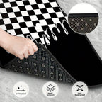 4pcs car floor mat, plaid design - stylish and durable, anti-fouling, suitable for all vehicles, including front and rear seats
