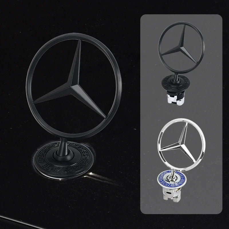 Car Bonnet Label Badge 3D Star Zinc Alloy Car Front Hood Emblem Mercedes Benz  W203 W204 W205 W206 W212 W213 W222 W223 E300