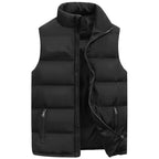 Chaleco para hombre, chaqueta cálida sin mangas, abrigo impermeable con cremallera para invierno, chaleco informal con cuello levantado para otoño, ropa de marca