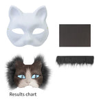 Conjunto de máscara Therian, máscara en blanco, media cara, Animal dibujado a mano, máscara de gato y zorro, grafiti hecho a mano, media máscara facial, regalos de fiesta de Navidad