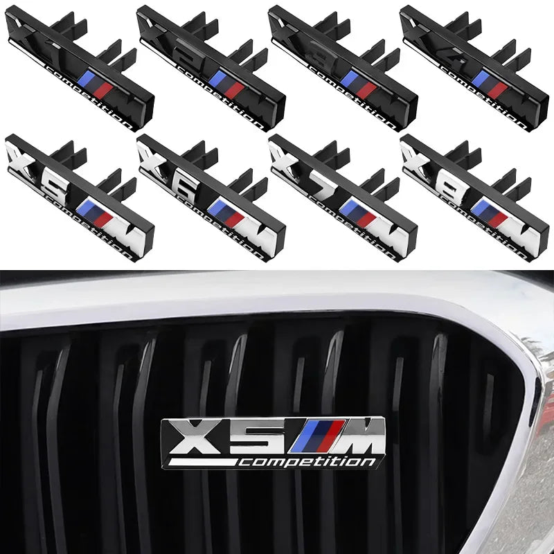1Pcs  3D ABS Plastic M Series Decor Badge, Front Grille M Sport Logo Car Styling Trim Accessories for BMW M Competition Mo