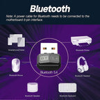 Upgrades Mini USB Bluetooth 5.4 Dongle Adapter WIreless Transmitter Receiver For PC/Laptop Driver Free For Win10/11 Driver Free