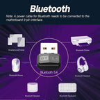 Upgrades Mini USB Bluetooth 5.4 Dongle Adapter WIreless Transmitter Receiver For PC/Laptop Driver Free For Win10/11 Driver Free