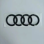 AUDI A6 4 Ring logo ABS Black Car Hood Front Bonnet Grill Rear Trunk Emblem Sticker A6 mark Quarrto Emblem For A6 2020-2023