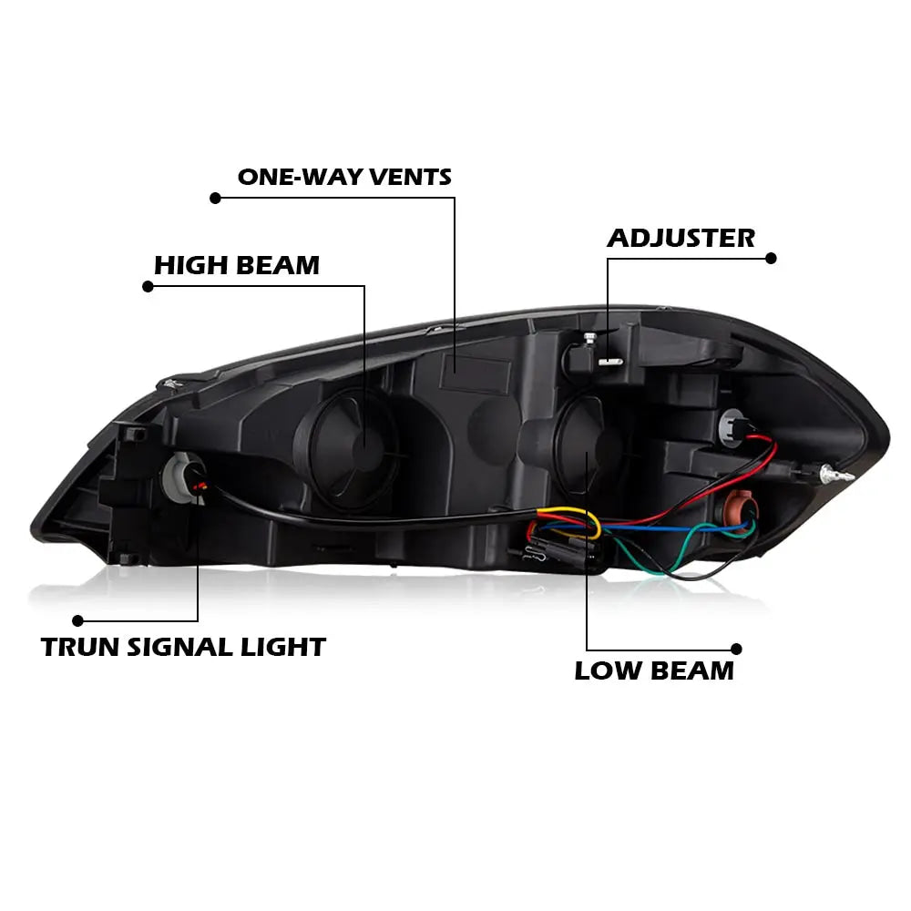Led Drl Headlights Assembly Compatible with Chevy Monte Carlo 2006-2007/Chevy Impala 2006-2013/Chevy Impala Limited 2014-2016