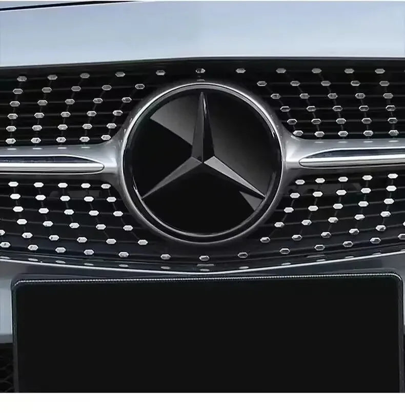 3D Star Badge Car Grill Emblem Front Logo for Mercedes Benz W204 W205 W213 X253 a B C E S CLA GLB GLC GLE GLS Vehicle Accessorie