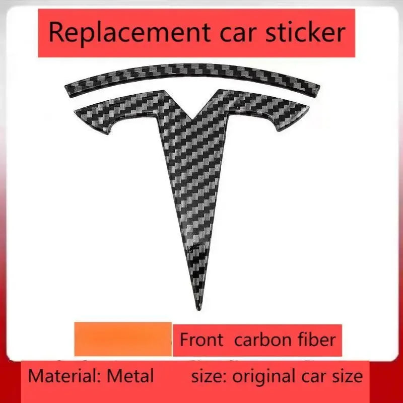 metal For Tesla- Car Front Emblem Rear Trunk Emblem Suitable for Model 3 Mode Y logo replacement rear and rear logos blackening