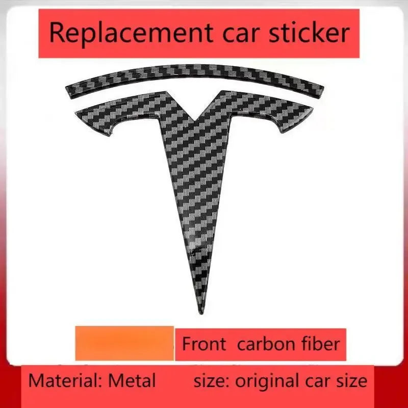 metal For Tesla- Car Front Emblem Rear Trunk Emblem Suitable for Model 3 Mode Y logo replacement rear and rear logos blackening