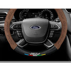 For Ford Mondeo Focus Raptor Puma Edge Explorer Ecosport Ranger F150 Kuga Car Suede Carbon fiber Anti-slip Steering Wheel Cover
