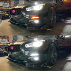 2pcs For Infiniti Q50 and Q50 Sport Car Bumper Sequential Amber Turn Signal Replace Switchback white LED Daytime Running Light