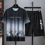 Conjuntos de verano de secado rápido para hombre, chándales de moda, pantalón corto informal transpirable de manga, Camiseta deportiva con estampado 3D + Pantalones cortos, conjunto de baloncesto