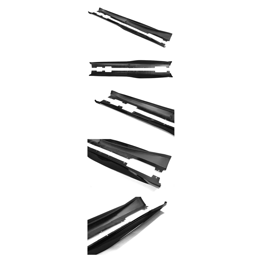 For Chevy Camaro Coupe Convertible LT LS SS RS 2016-2024 ZL1 Style Side Skirts Rocker Panels Spoiler Carbon Look Glossy black