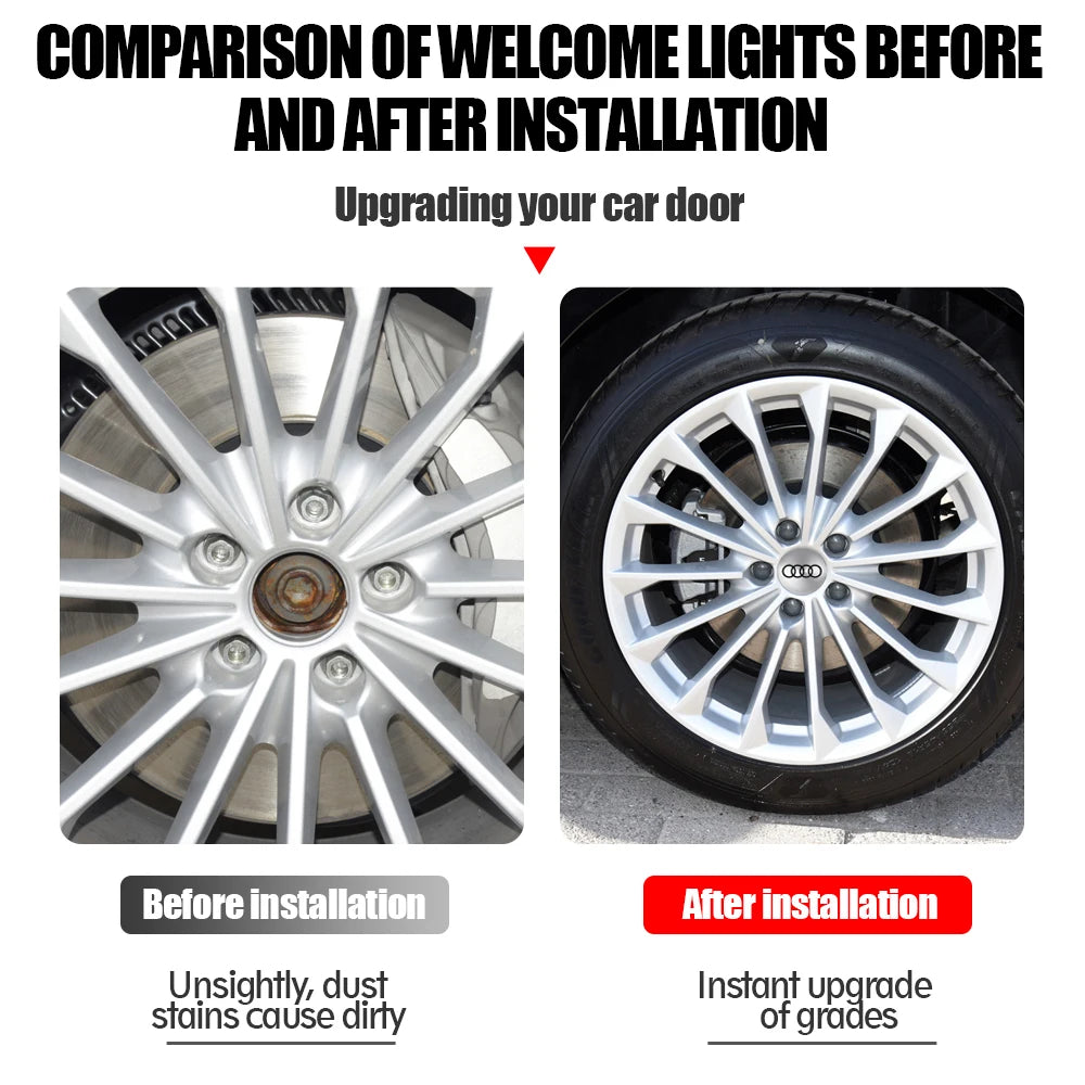 4pcs 56/65mm Car Wheel Center Hub Stickers 60/68mm Wheel Center Hub Caps Cover For AUDI A3 A4 A1 Q3 Q4 Q5 Q6 Q7 Q8 TT RS Sline
