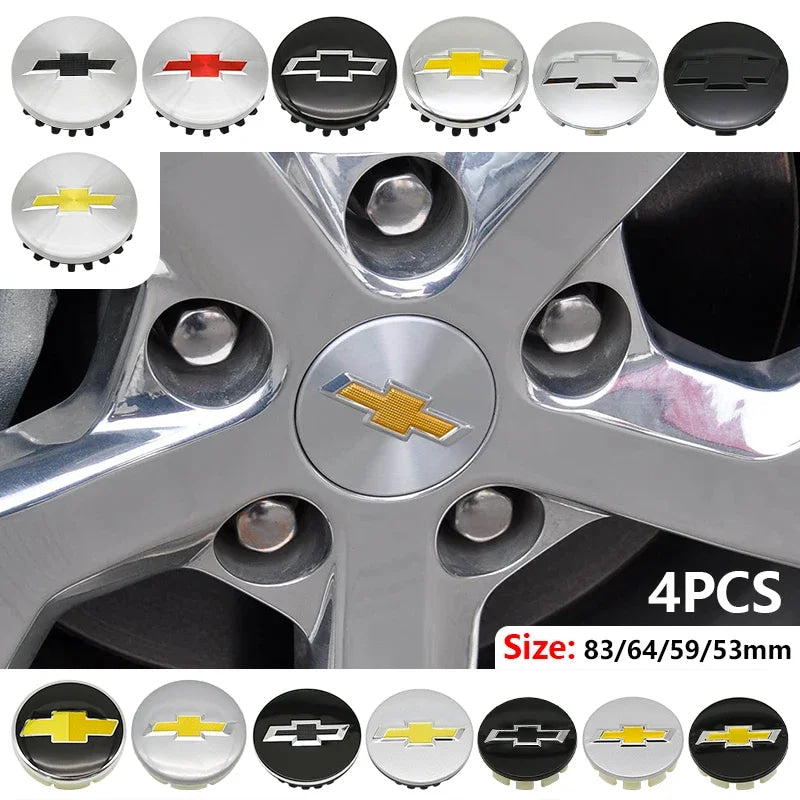 4PCS ABS Wheel Center Covers Hub Caps Badge for Chevrolet Malibu AVEO Corvette CRUZE EQUINOx IMPALA LACETTI TRAX ORLANDO Car Acc