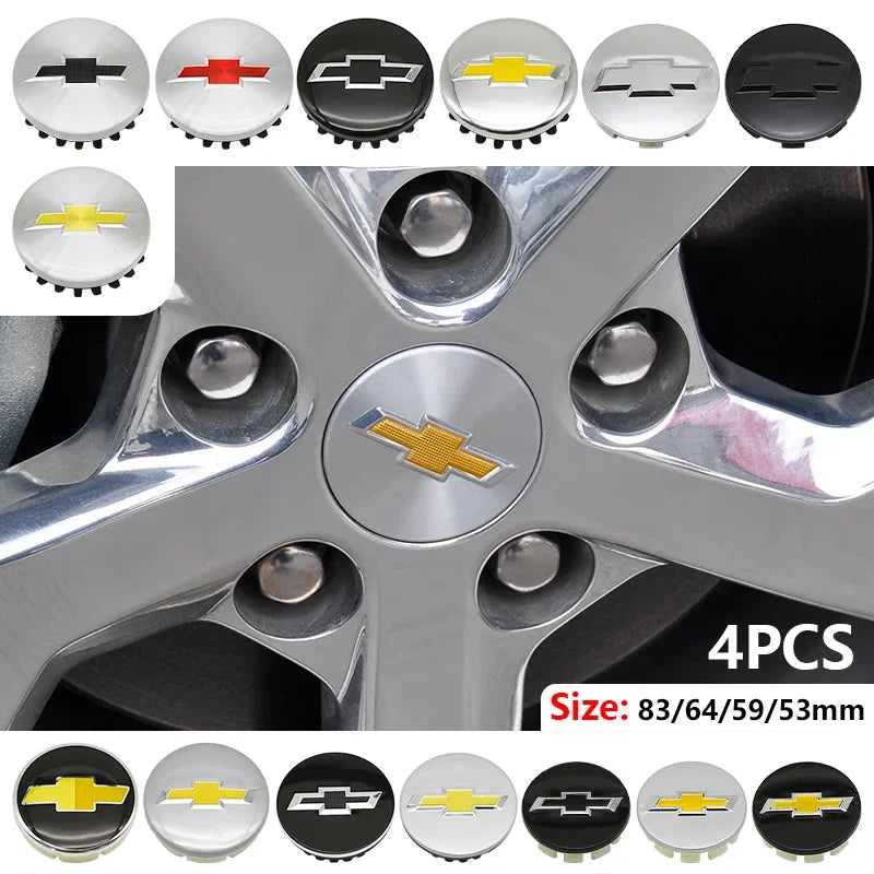 4PCS ABS Wheel Center Covers Hub Caps Badge for Chevrolet Malibu AVEO Corvette CRUZE EQUINOx IMPALA LACETTI TRAX ORLANDO Car Acc