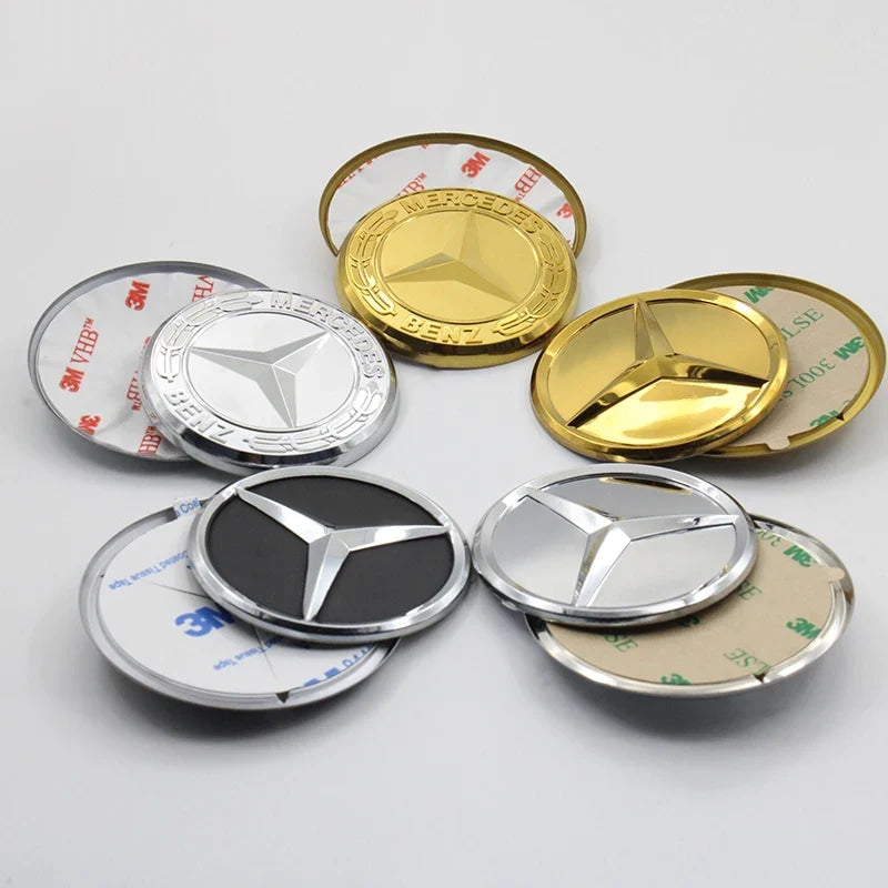 1Pc 52mm 57mm Car Steering Wheel Center Emblem Stickers For Mercedes Benz AMG W203 W206 W205 W211 W212 W210 W201 Badge Accessory