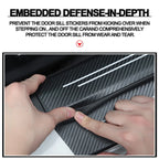 Car Door Threshold Scuff Plate Carbon Fiber Decals Stickers For Chevrolet Cruze Impala Malibu Silverado Cobalt Impala Onix Tahoe