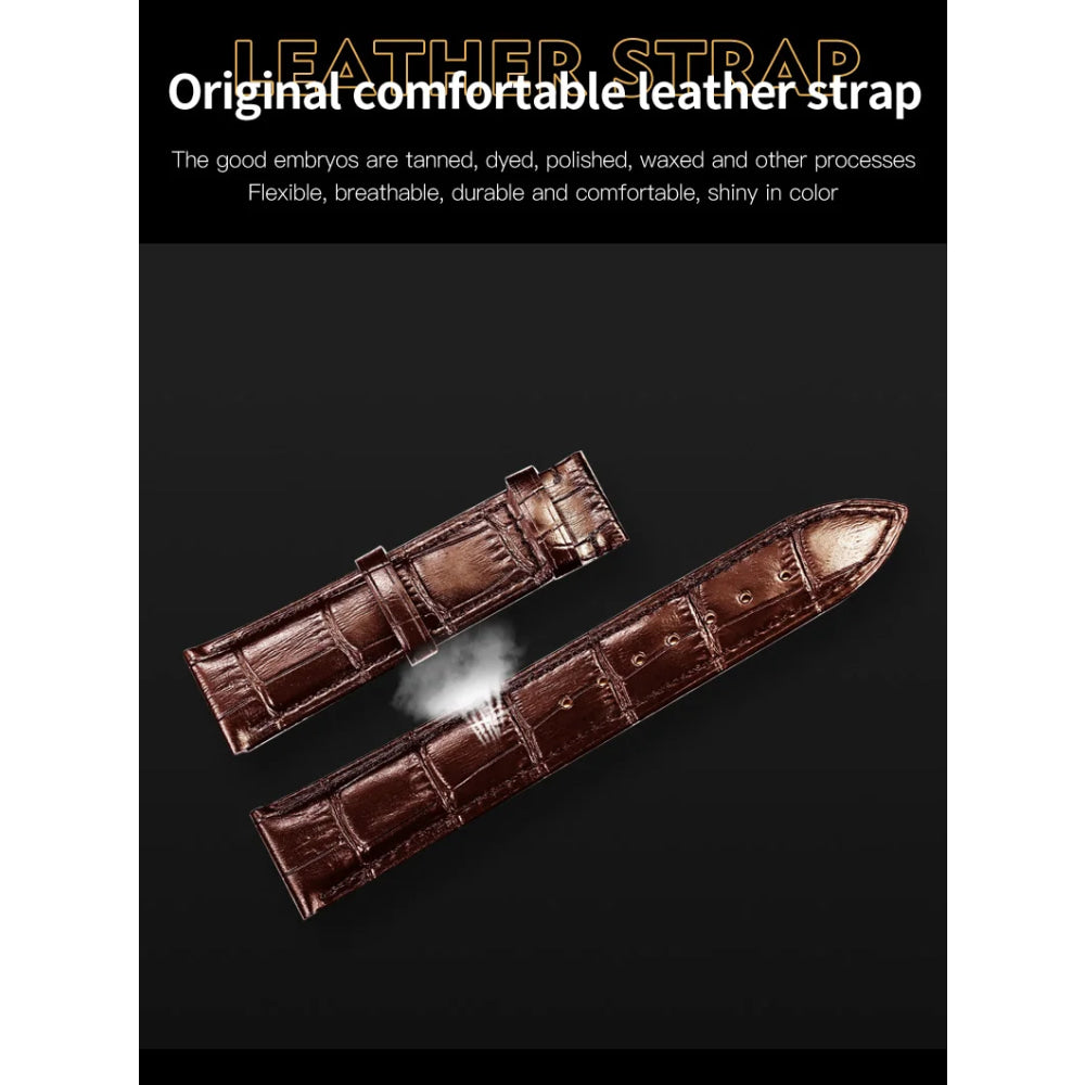 OLEVS 6658 Mens Watch Business Leather Strap Reloj  Hollow out Mechanical Automatic Wristwatch Waterproof Luminous Watch For Man