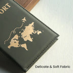 Porta pasaporte delgado con mapa de la ranura, porta pasaporte de PU, crucero esencial de viaje, porta pasaporte imprescindible, portátil para todos los países
