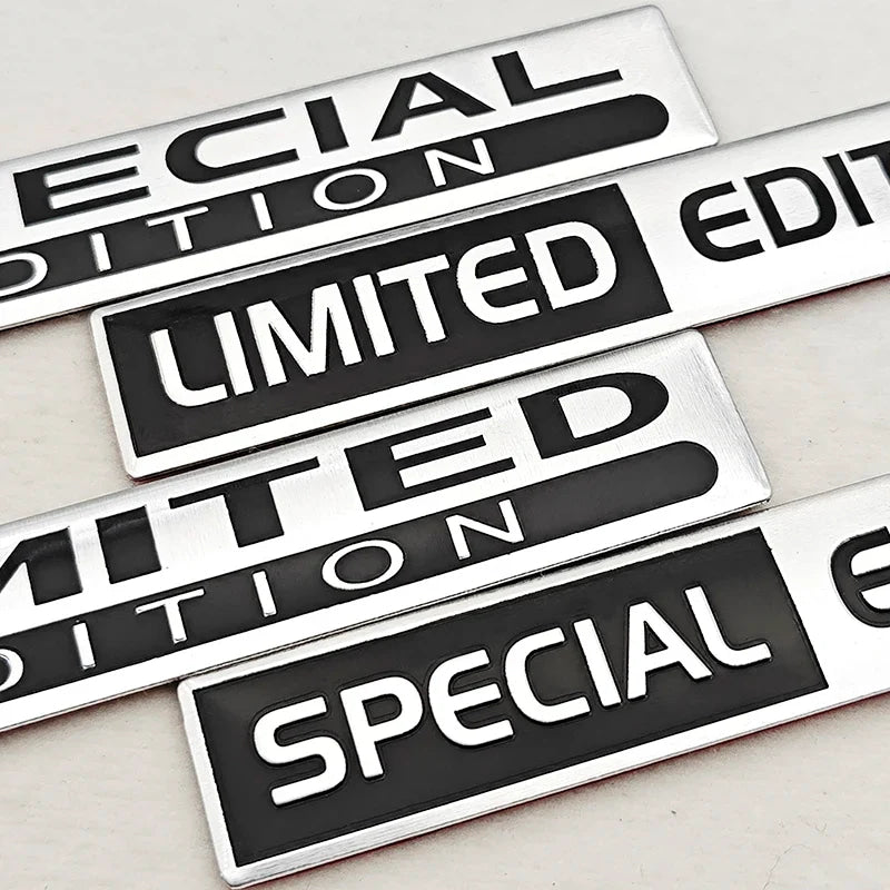 2pcs 3D Aluminum LIMITED/SPECIAL EDITION Emblem Badge Car Stickers Decal For Audi Honda Opel Toyota Mercedes Mazda Motorcycle