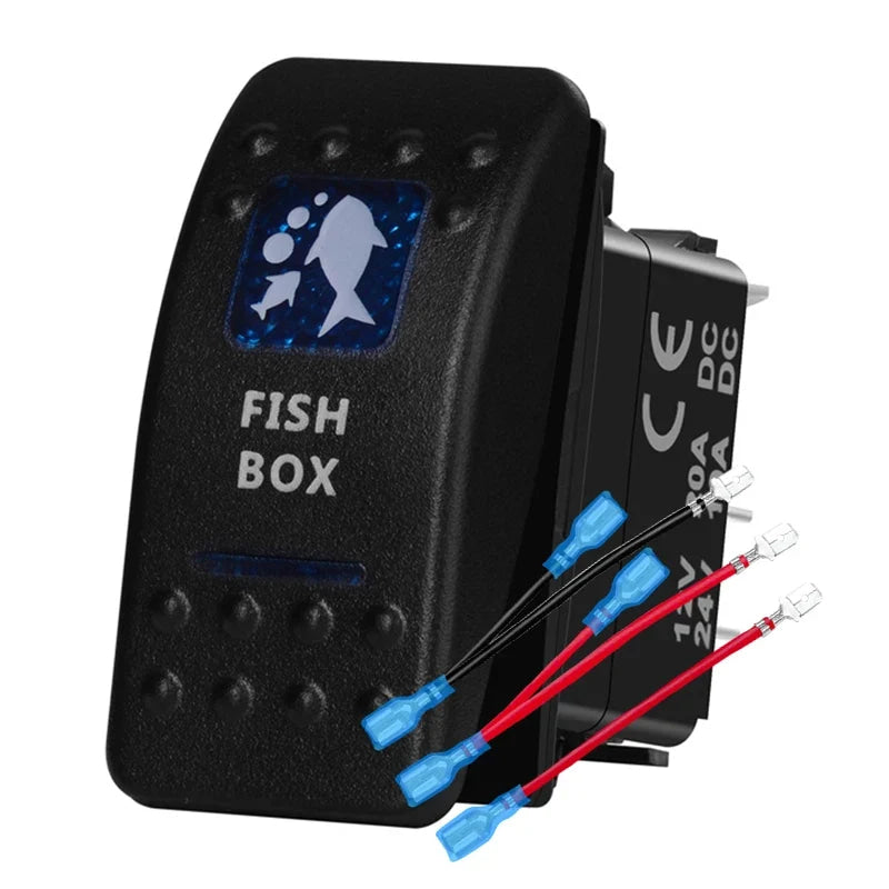 12v/24v Blue Led Light 5 Pin On Off SPST Rocker Switch 7 Pin On Off On ARB Carling Style Car Boat Waterproof Push Switch