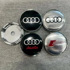 4Pcs 60mm Car Center Wheel Hub Cover Tire Cap For Audi Sline A1 A2 A3 A4 A5 A6 A7 A8 Q1 Q2 Q3 Q4 Q5 Q6 Q7 Q8 TT Auto Accessories