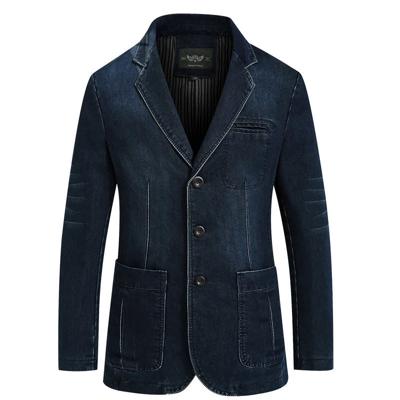 2025 spring and autumn new denim suit men casual loose large size youth denim suit jacket Fashion classic style