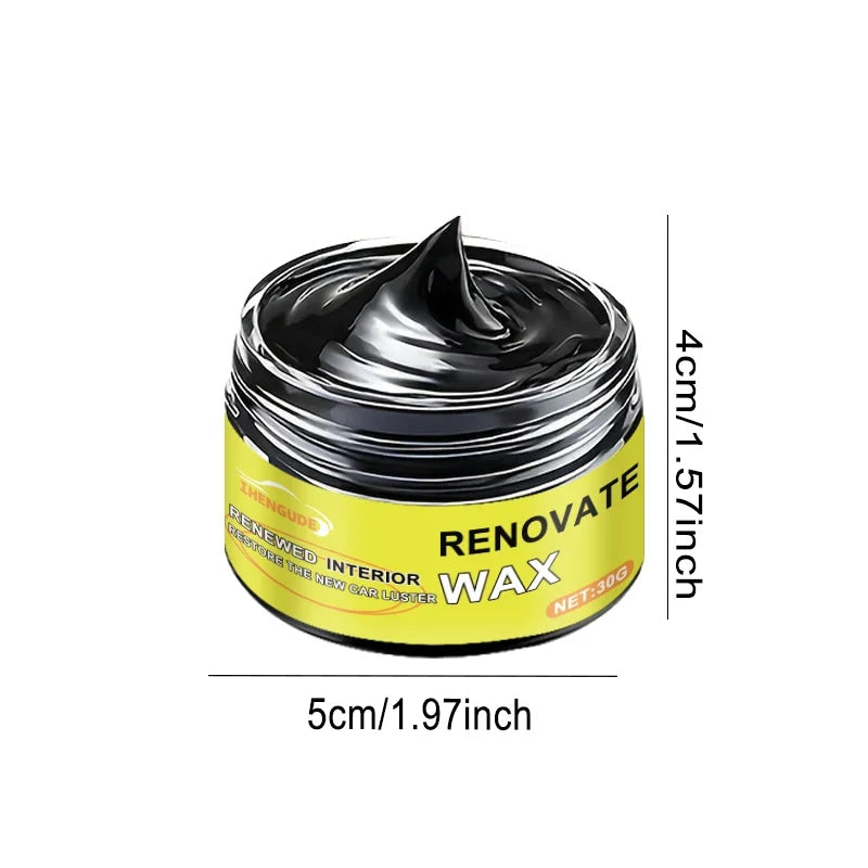 Black Universal Car Wax Paste: Dashboard Nano Crystal Coating, Interior Shine, Tire Protection and Oxidation Removal