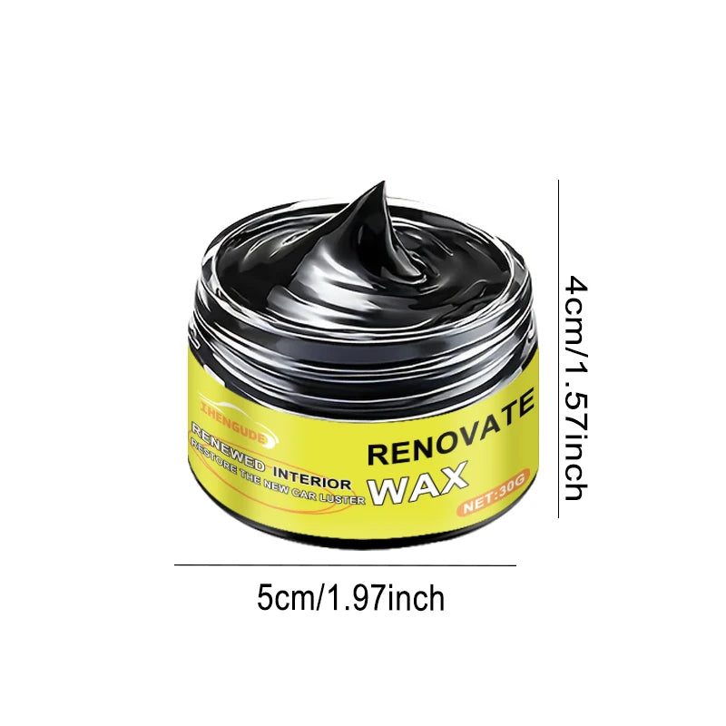 Black Universal Car Wax Paste: Dashboard Nano Crystal Coating, Interior Shine, Tire Protection and Oxidation Removal