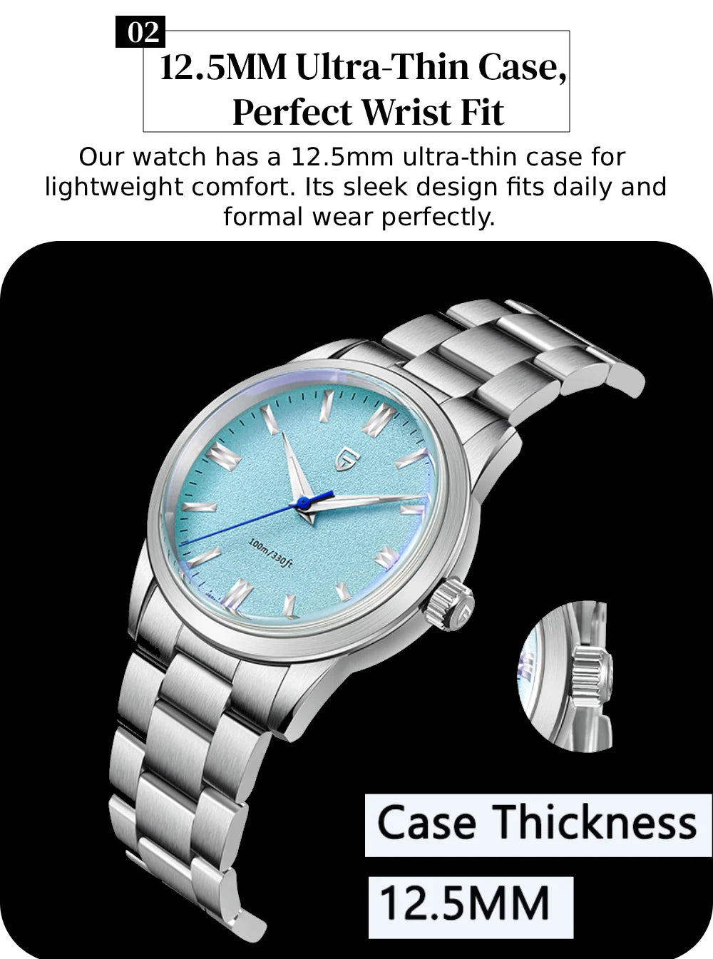 PAGANI DESIGN 2026 NEW Top Ice Blue Dial Men Quartz Watch Japan VH31 100M Waterproof Luxury Dress Watch For Men Reloj Hombre