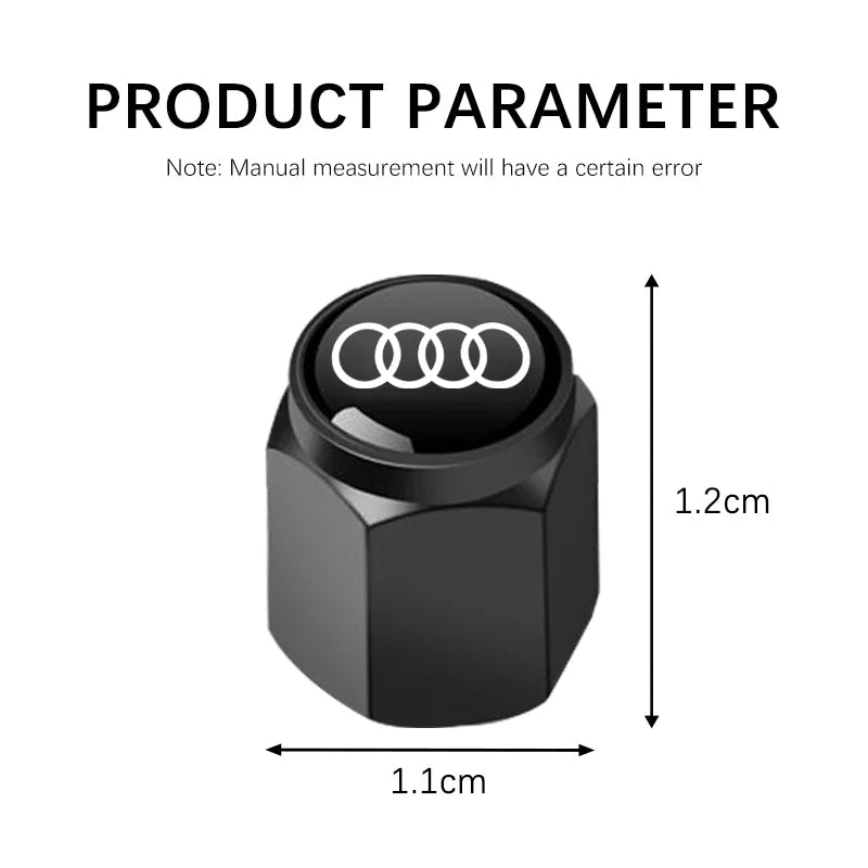 3D Metal Tire Valve Caps Car Tyre Air Stems Cover For Audi S Line A1 A3 A4 A5 A6 A7 S3 S4 S5 S6 S7 Q3 Q4 Q5 Q7 Q8 Accessories