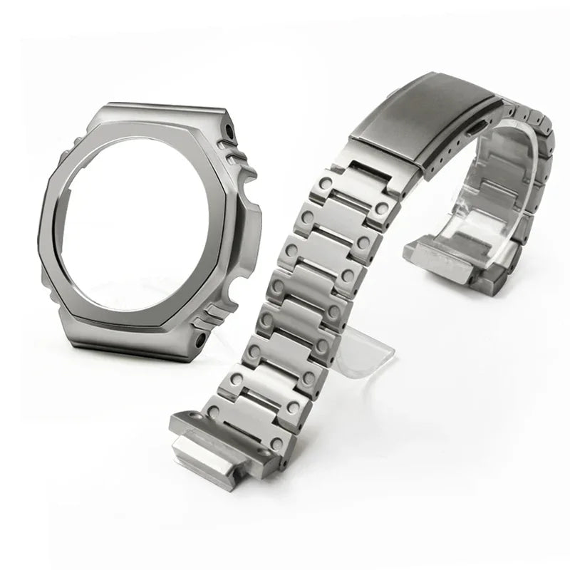 Modification Kit Titanium Case Strap for Ga-b2100 Ga 2100 Ga2110 Casioak Watchband Accessory Refit Bezel Frame No Etching Screws