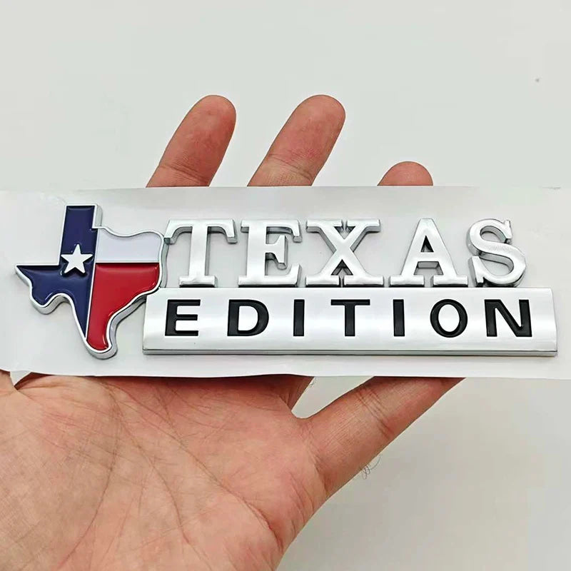 TEXAS EDITION Logo Emblem ABS Car Badge Trunk Sticker For Ford Jeep Chevrolet Ram GMC Dodge Cadillac Lincoln Tesla Accessories