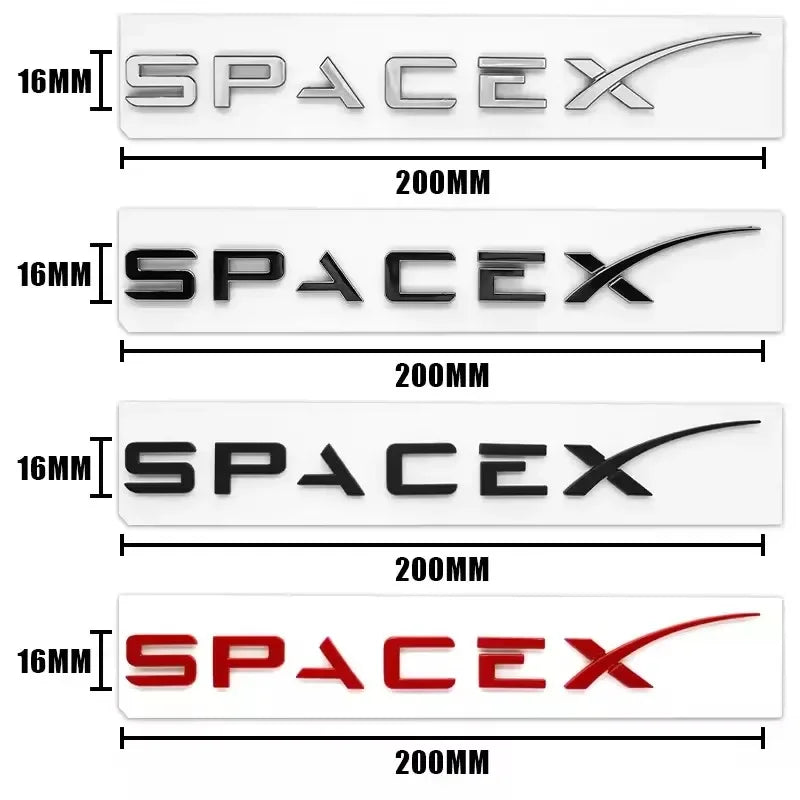 3D ABS Logo Letters Car Trunk Fender Side Badge Decal For Tesla Model Y/S/3/X Space X Emblem Sticker Accessory