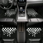 4pcs car floor mat, plaid design - stylish and durable, anti-fouling, suitable for all vehicles, including front and rear seats