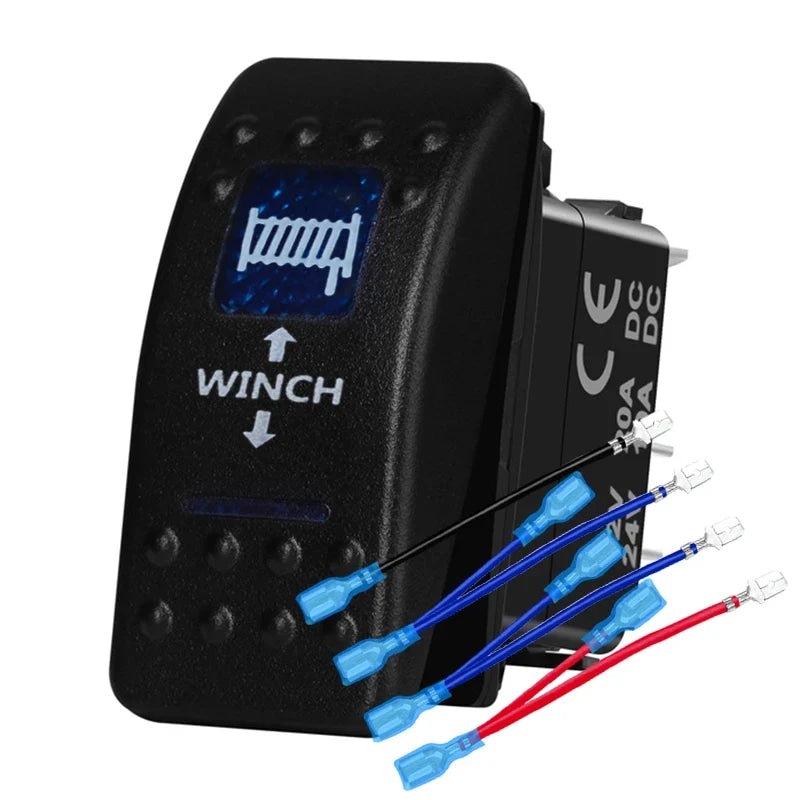 12v/24v Blue Led Light 5 Pin On Off SPST Rocker Switch 7 Pin On Off On ARB Carling Style Car Boat Waterproof Push Switch