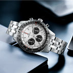 BERNY Chronograph Watches for Men Aviation Multifunction Quartz Men's Watch Date Sapphire Super Luminous Luxury Wristwatch